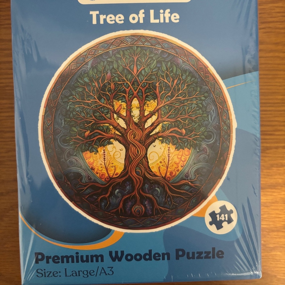 TREE OF LIFE PREMIUM WOODEN PUZZLE. LG. NEW. SEALED. 141 PCS.